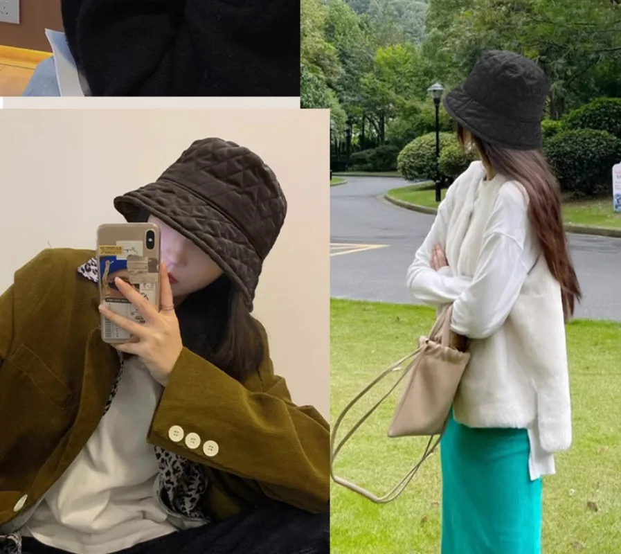 Topi wanita baru topi nelayan katun Ultra ringan kasual topi hangat serbaguna untuk musim gugur musim dingin versi Korea topi baskom modis