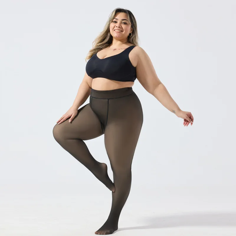 110kg Warm Winter Tights Plus Size Sexy Pantyhose Women Fake Stockings Panty Skin Effect Thick Translucent Tights Leggings