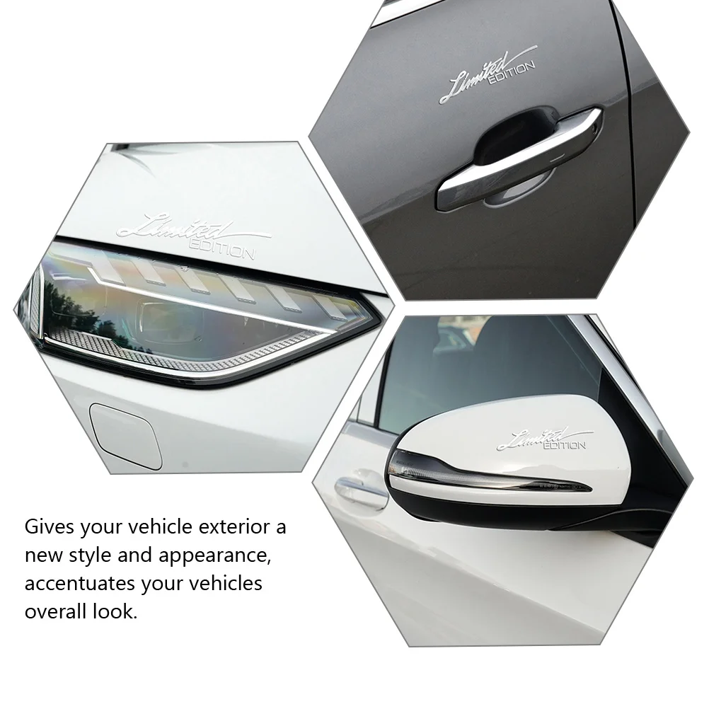 

6pcs Reflective Metal Car Stickers Aluminum Alloy Emblems Scratch Cover Decorative Hood Window Exterior Auto Accessories