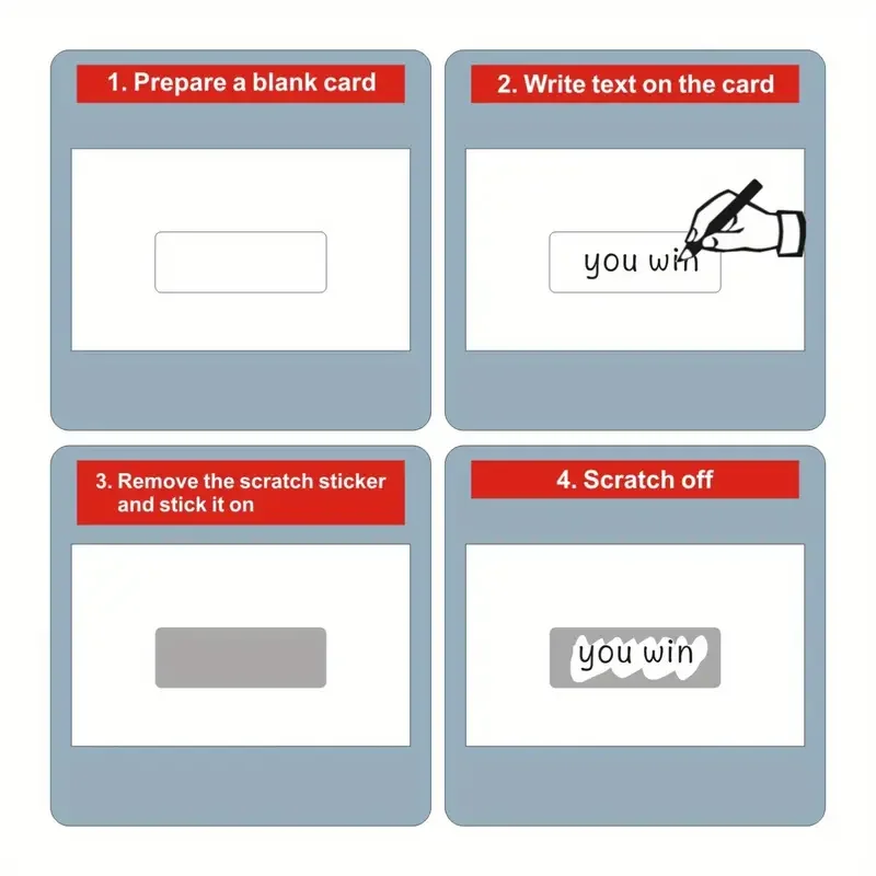 20/30 Sets of Black Scratch Cards and Stickers - Gift Cards, Surprise Cards, Wedding Anniversaries, Greeting Cards, Creative DIY - view 4