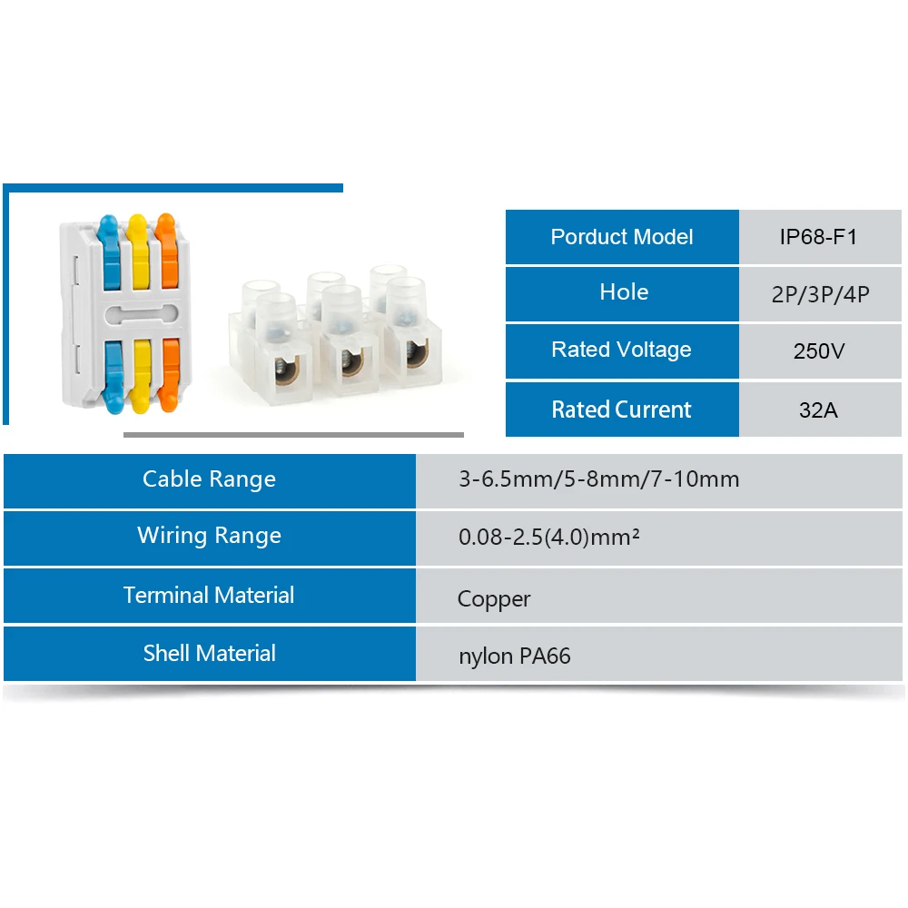 IP68 Outdoor Waterproof Junction Box Black 2/3/4 Way Mini Connector Box With PC Plastic And Terminal Designed For Buried Wiring - Image 2