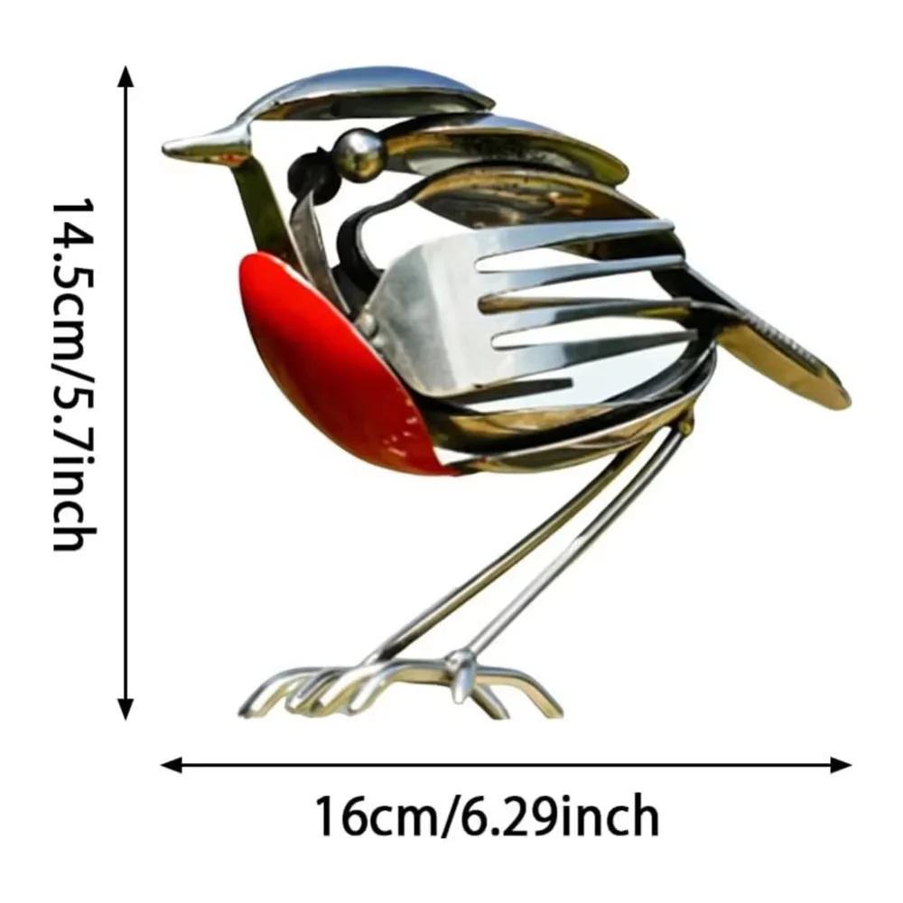 1-2PC Metal Robin Bird Sculpture Garden Decor Rustic Red Breast Figurine Scrap Metal Art Statue Unique Gift for Bird Lovers