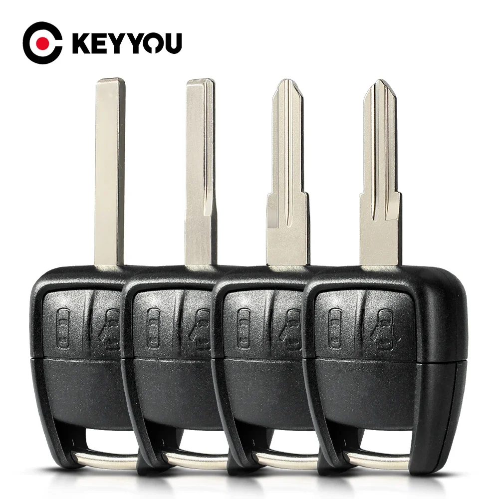 KEYYOU 10Pcs Remote Car Key Shell For Opel Frontera b 2000 Vectra Astra Zafira For Chevrolet 2 Button YM28 HU43 HU46 HU100 Blade