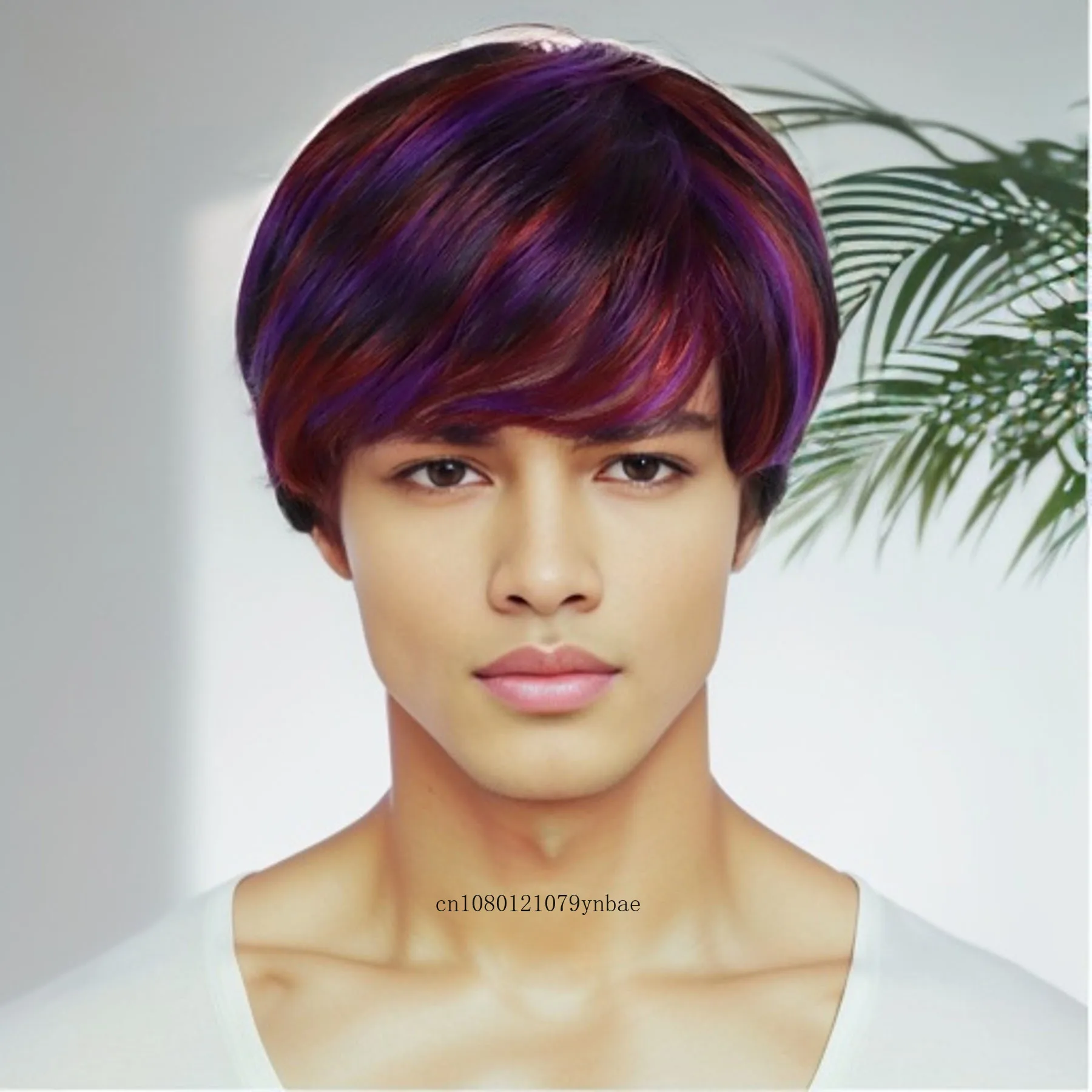 

Colorful Pixie Cut Wigs Synthetic Hair for Men Male Short Straight Wig with Bangs Natural Looking Cosplay Party Costume Anime