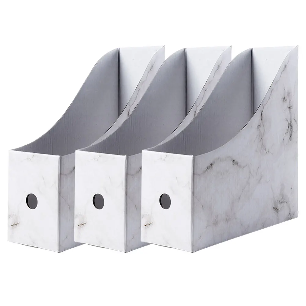 

1 Set Waterproof Marble Storage Box Paper Organizer For Desk Document Holder File Rack Desktop Magazine Holder Book Shelf Office