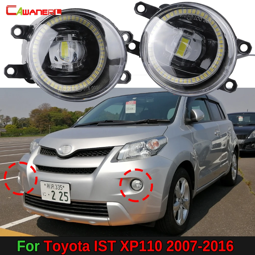 

2IN1 Car Front LED Lens Fog Light Angel Eye Daylight For Toyota IST XP110 2007-2016 30W 8000LM Fog Daytime Running Lamp 12V