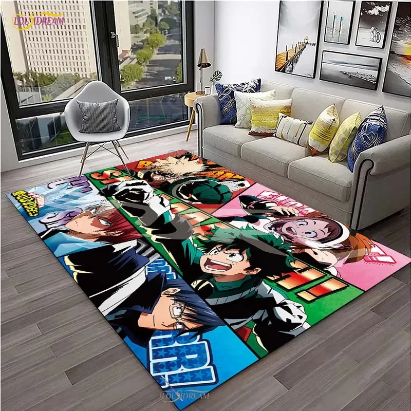

My Hero Cartoon Anime Carpet for Living Room Bedroom Table Cinema Rug Kitchen Door Kids Un-slip Floor Mat Alfombra Birthday gift