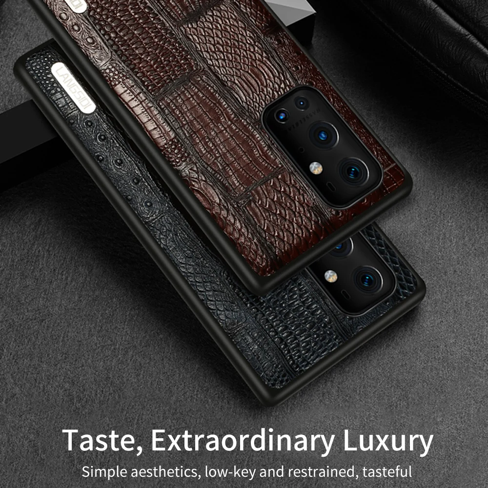 LANGSIDI Luxury Leather phone case For Oneplus 9 Pro 9R 8 pro 7T 6T Shockproof back cover For One Plus 9pro 8 T 6T 7T fundas