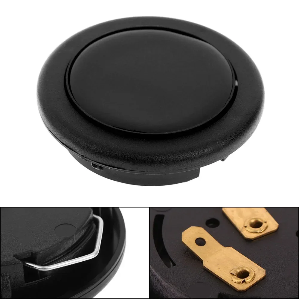 1Pcs Universal Racing Horn Button 6cm Black Plastic Car Steering Wheel Horn Button Speaker Control Cover For Honda Volkswagen