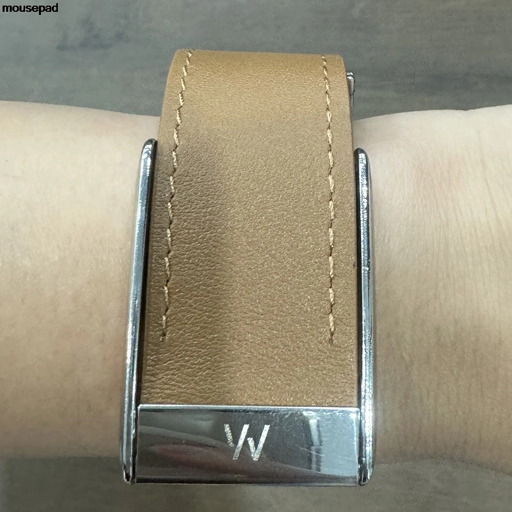 For Whoop 5.0 4.0 Genuine Leather Strap MG PEAK LIFE Slim Waist Design Replacement Band Elegant Business with Letter W Logo