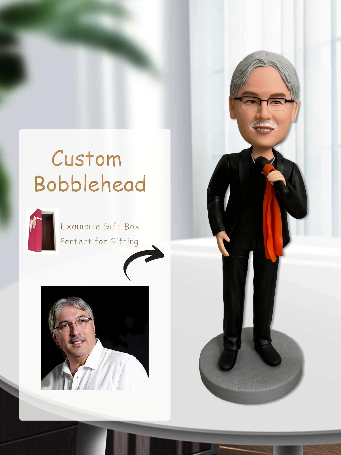 【Single-Person Customization】Customized Bobblehead Doll, Handmade Customized Bobblehead Doll Statue Sculpture, Wedding
