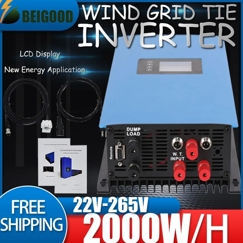 Wind Power Grid Tie Inverter 5000W Pure Sine Wave MPPT with Limiter WiFi for 3 Phase 48V Wind Turbine Generator DC45-90V AC230V