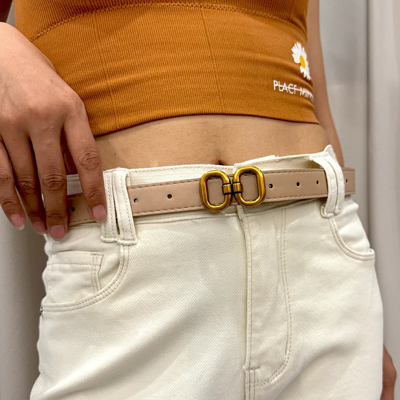 luxury PU Leather Belt for Women Designer Metal Buckle Waist Strap Female Jeans Dress Trouser All-match Decorative Waistband image 3