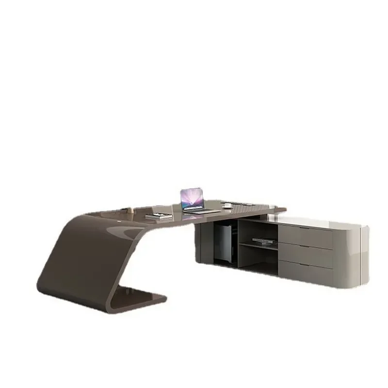 for Painted Office Desk and Chair Combination Boss Table Simple Modern Light Luxury Manager President Desk Office