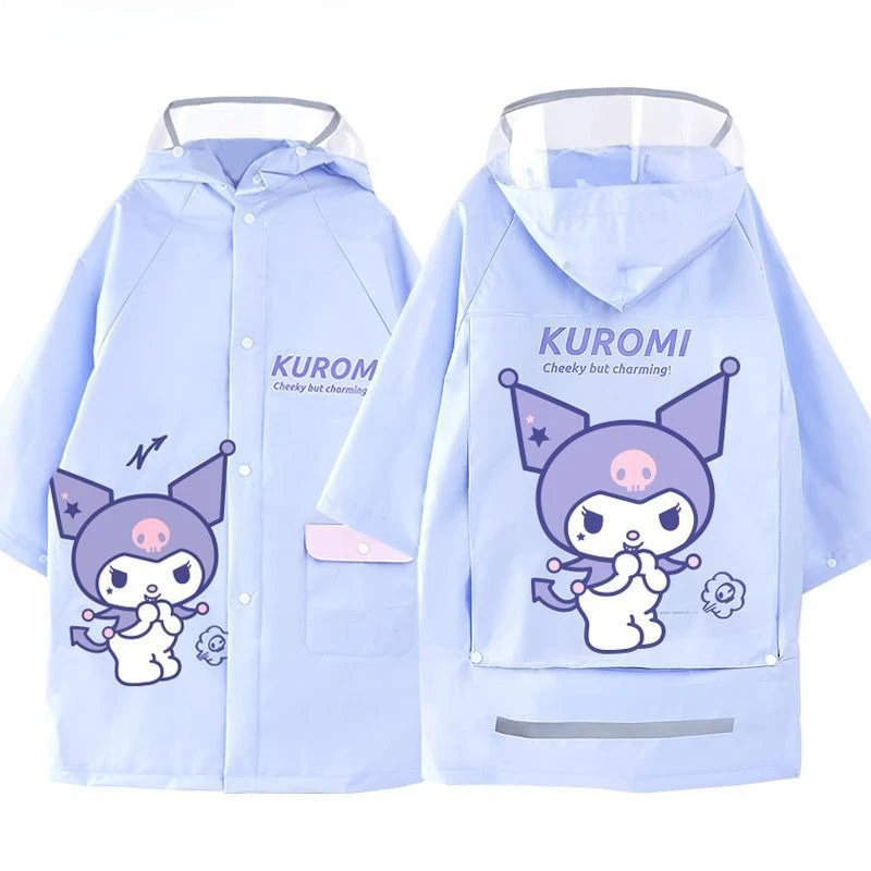 Sanrio Cinnamoroll Cartoon Rain Poncho Backpack Cover My Melody Heavy Rain Resistant Hangyodon HelloKitty Kuromi Kawaii Toys view 5