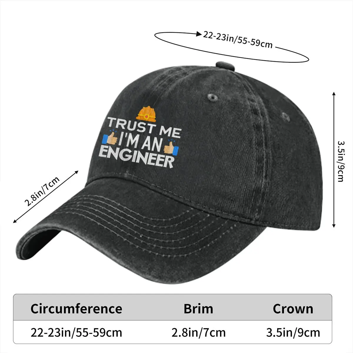 Thumbs Up Baseball Cap Men Hats Women Visor Protection Snapback Trust Me I'm An Engineer Caps