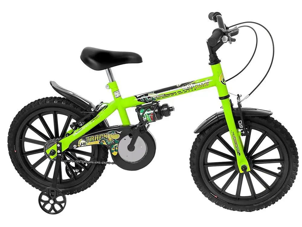 Children's Bike Aro 16 Track & Bikes Dino Neon Brake V-Brake