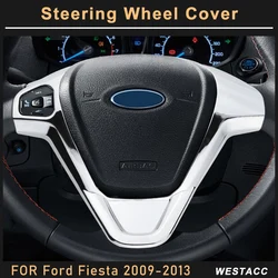 ABS 크롬 자동차 핸들 커버 장식 스티커 트림, 포드 Fiesta MK7 2009 2010 2011 2012 2013 2014 액세서리