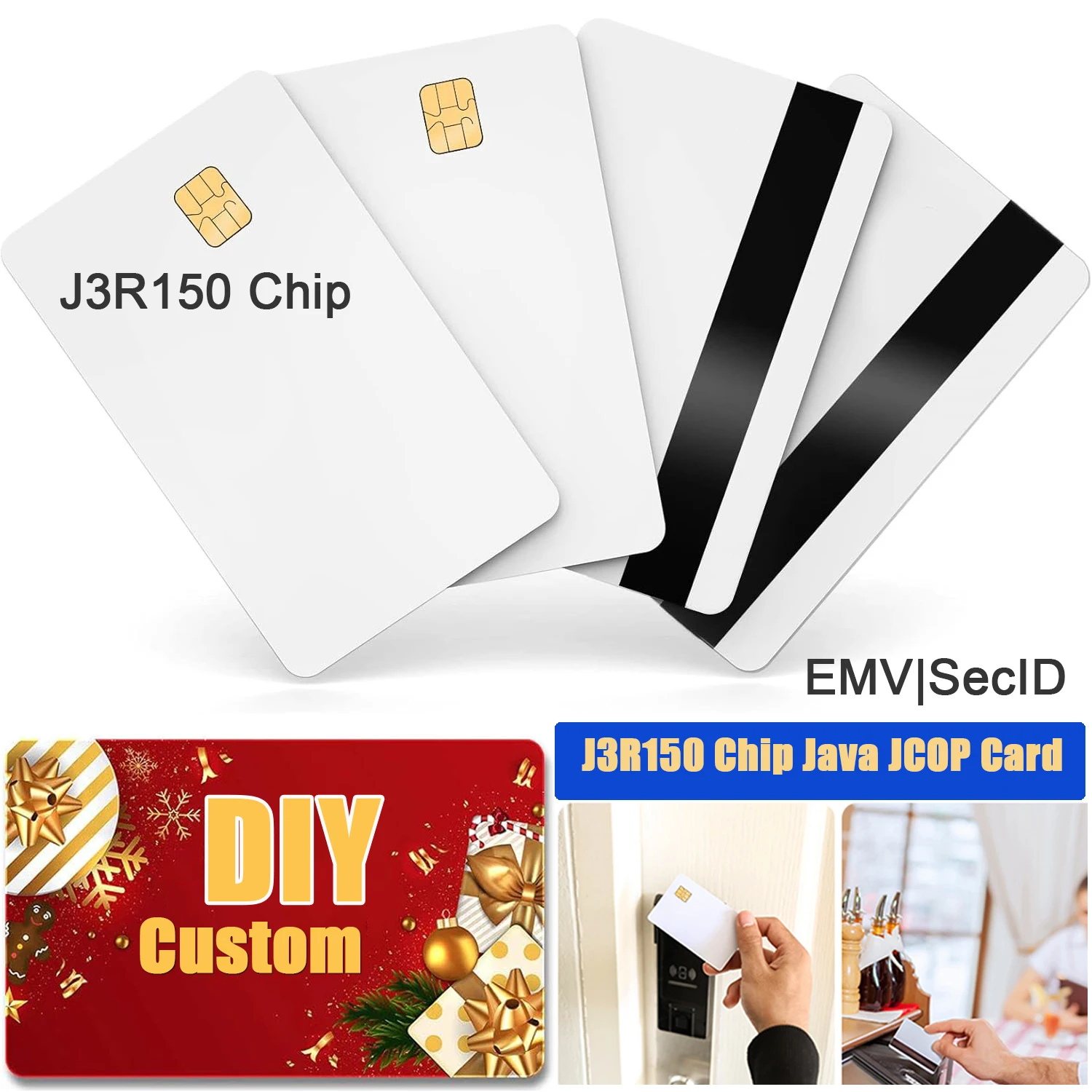 

J3R150 Chip Java JCOP White Blank Card Dual Interface Chip Java JCOP4 EMV SECID 2 Track HICO Magnetic Stripe Replace J2A040 Chip