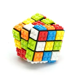 Building Blocks Cube Puzzle Decompression Fidget Toy Magic Cube Intelligence Assembled Puzzle Educational Toy for Children Gift