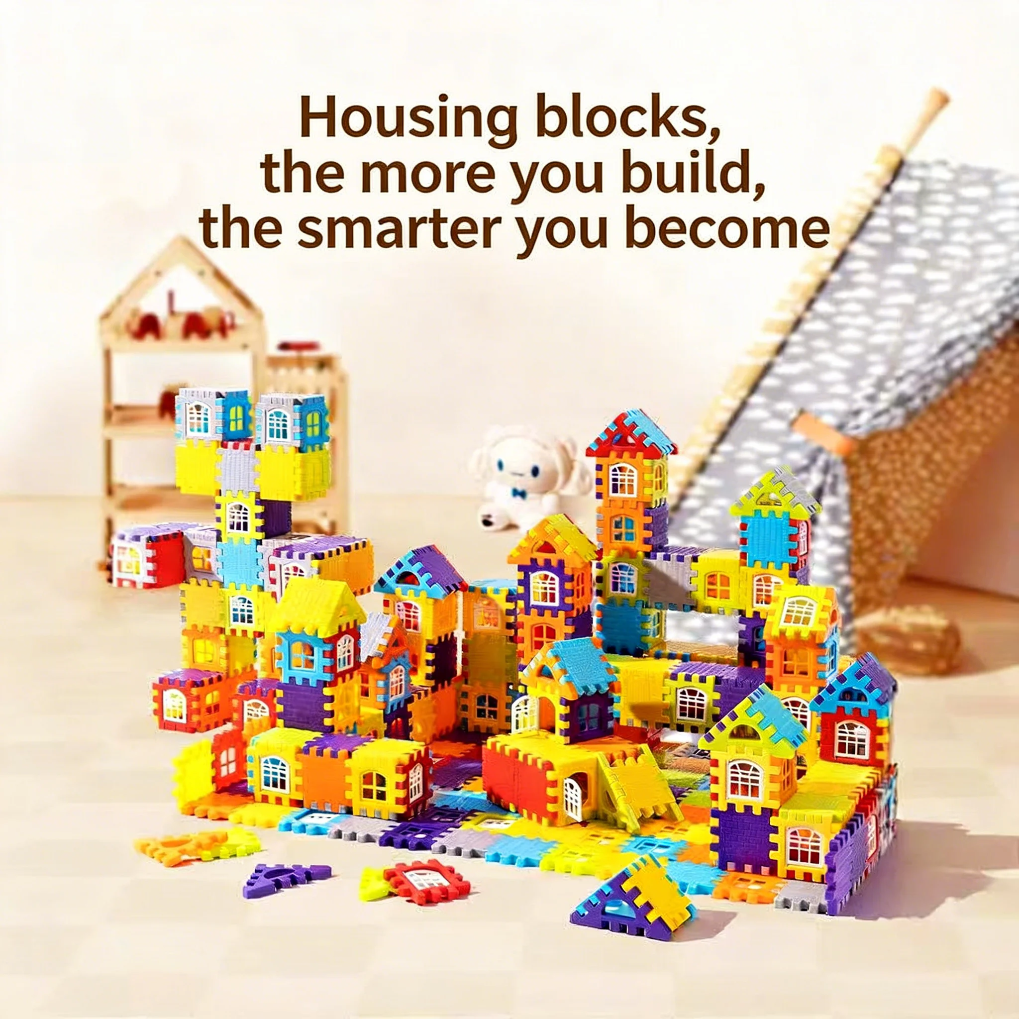 

Крупные строительные блоки для постройки домов | Развивающая игрушка-конструктор для раннего развития детей