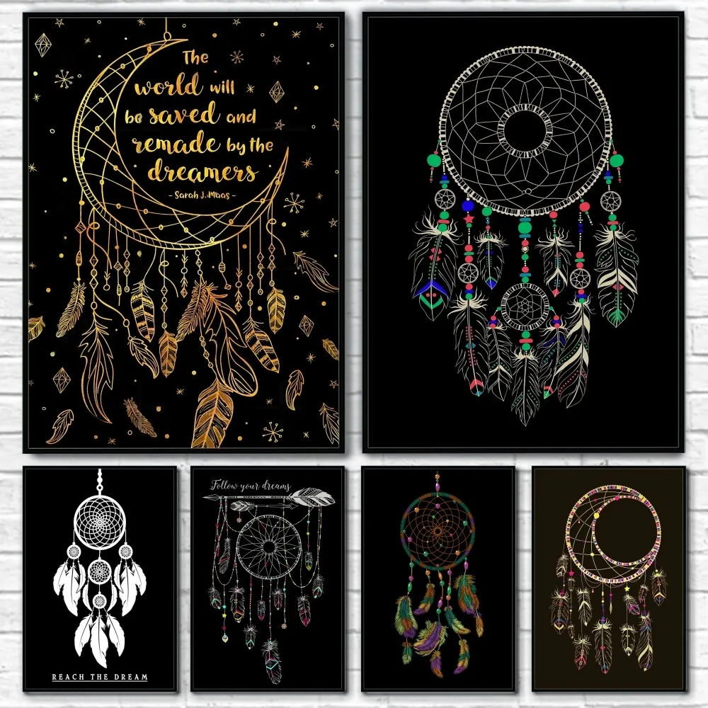 

Dreamcatcher Good Night Sweet Dreams Poster Sticky Wall Art Printing Waterproof Home Living Bed Room Bar Hallway Aesthetic Decor