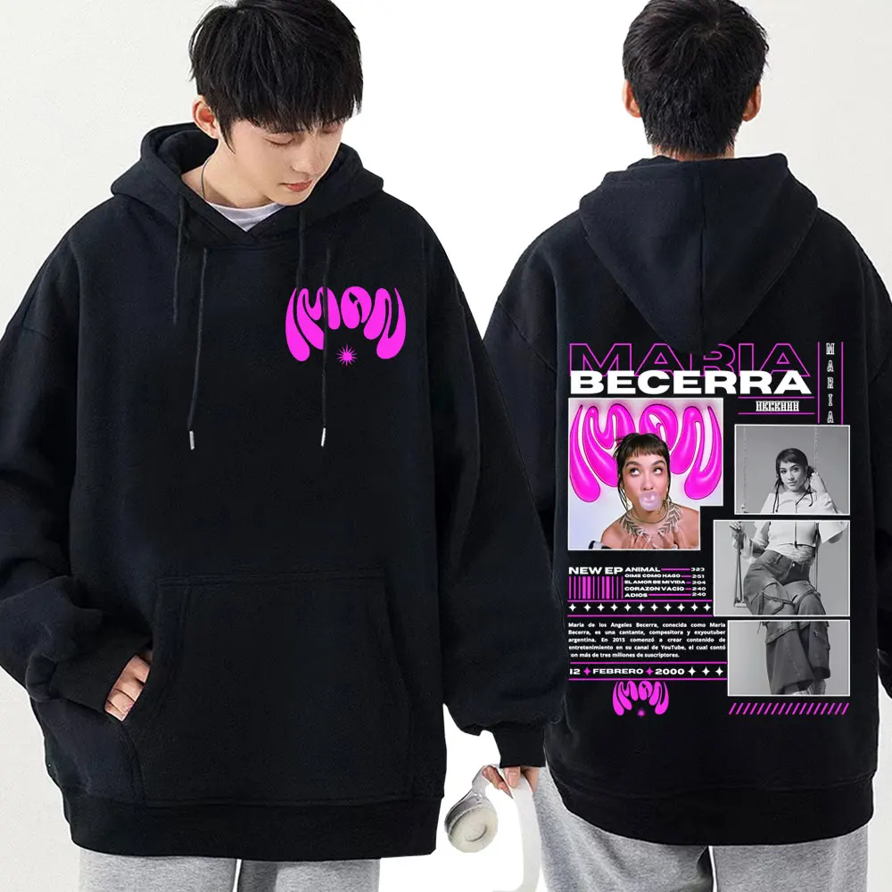 جولة ألبوم المغني ماريا بيسيرا 2025 غطاء خريف وشتاء 100% قطن مطبوع هوديس موضة جمالية للرجال صوف غير رسمي #1