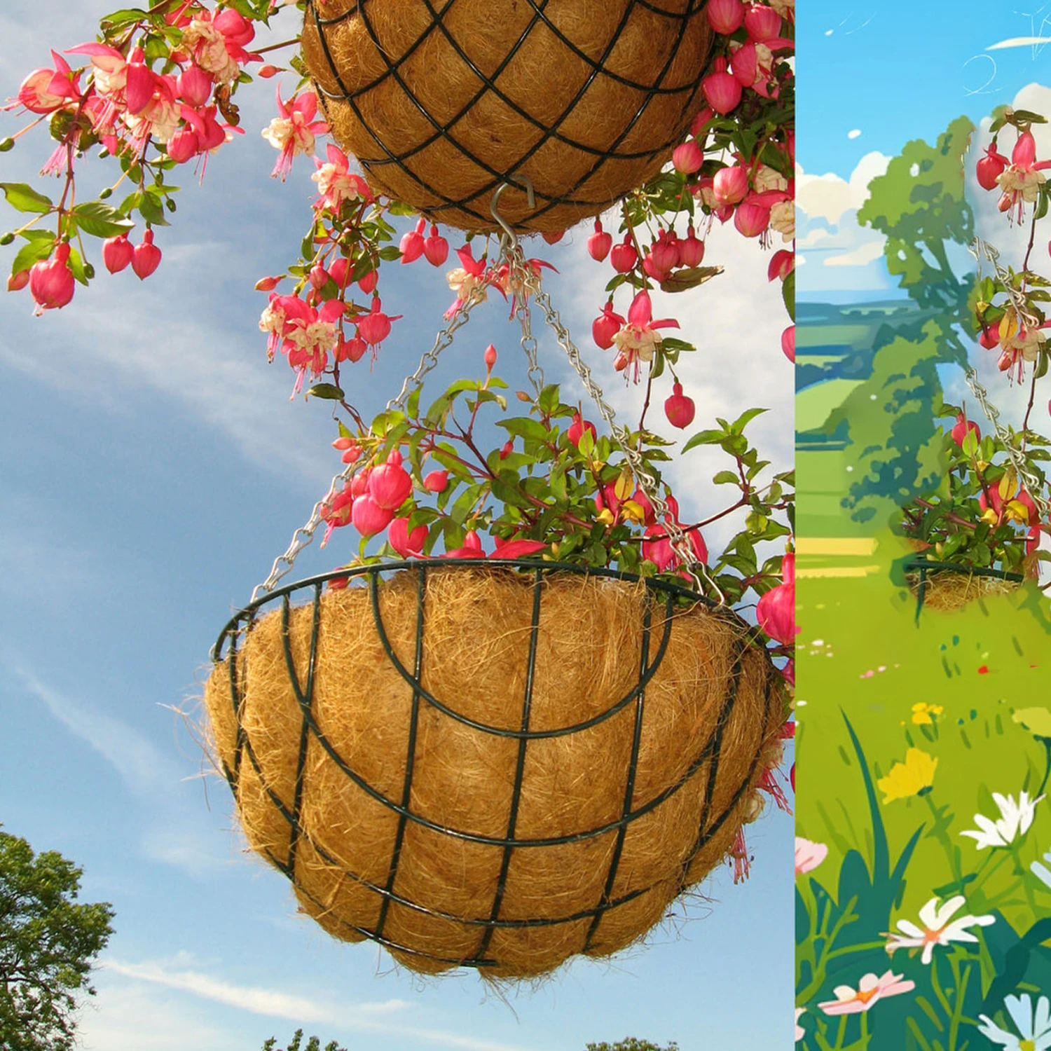8/10/12/14/16 Inch Hanging Basket Liner Round Coconut Liners for Planters 100% Natural Coco Basket Replacement Liner Outdoor