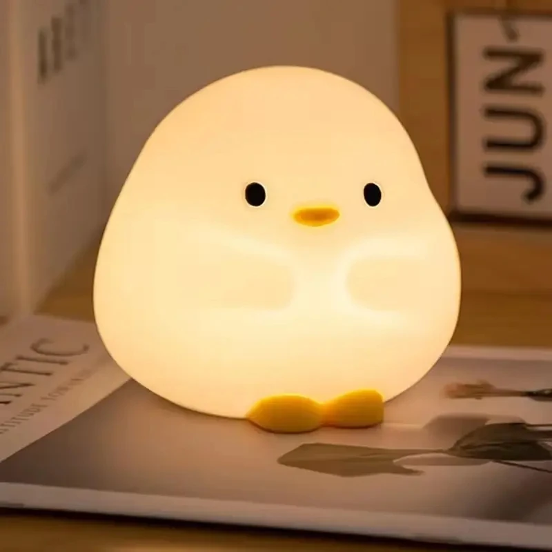 Silicone Duck Sleeping Lamp USB Rechargeable  Night Lamp Cartoon Cute Duck Night Light For Bedroom