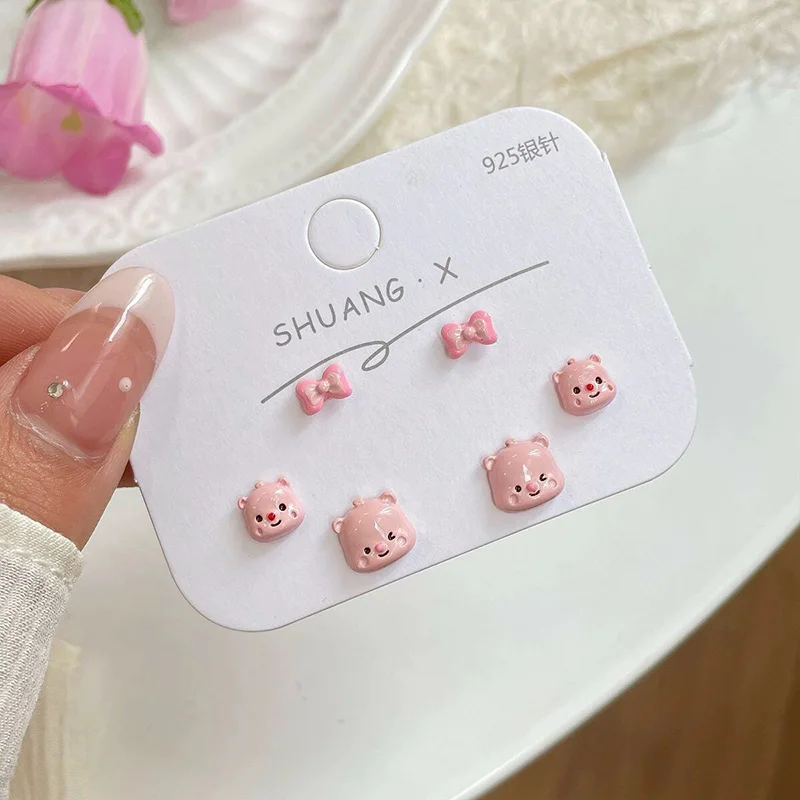 Cartoon Pink Beaver Kawaii Zanmang Loopy Earrings Cute Ins Student Funny Anime Accessories Earring Jewelry Kids Toys Girl Gifts