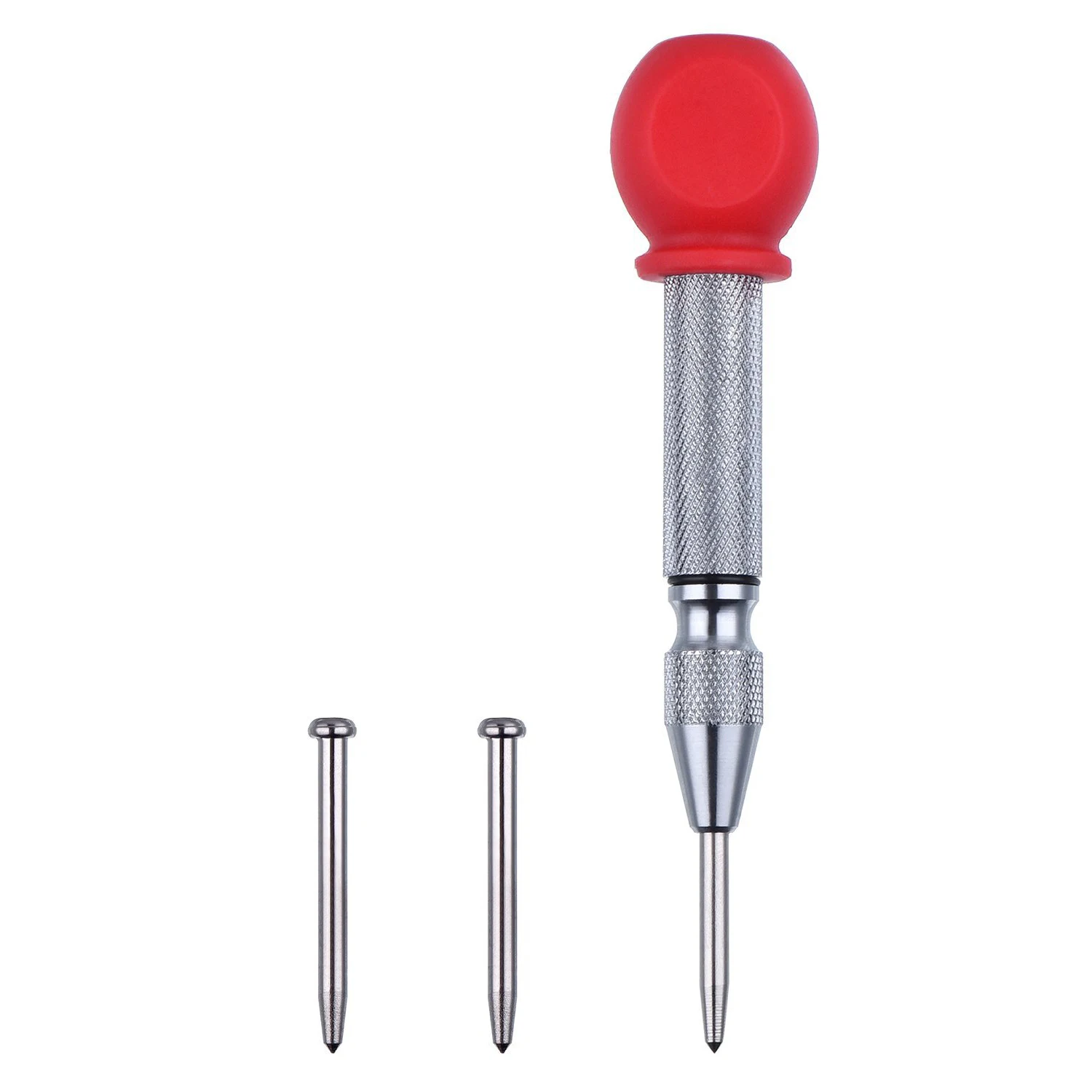 ABJI-13Pc HSS Titanium Coated Drill Bit Set With 1/4Inch Hex Shank With 5 Inch Automatic Center Hole Punch Marker Scriber