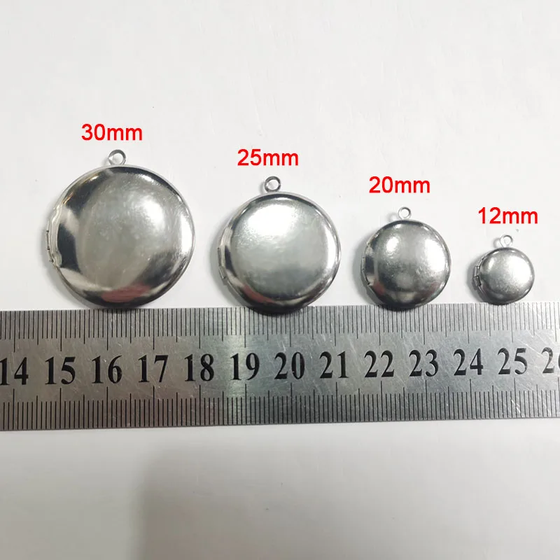 Wholesale 20pc DIY 12/20/25/32mm Round Photo Frame Stainless Steel Charm Locket Pendant Men Women Making Family Memories Jewelry