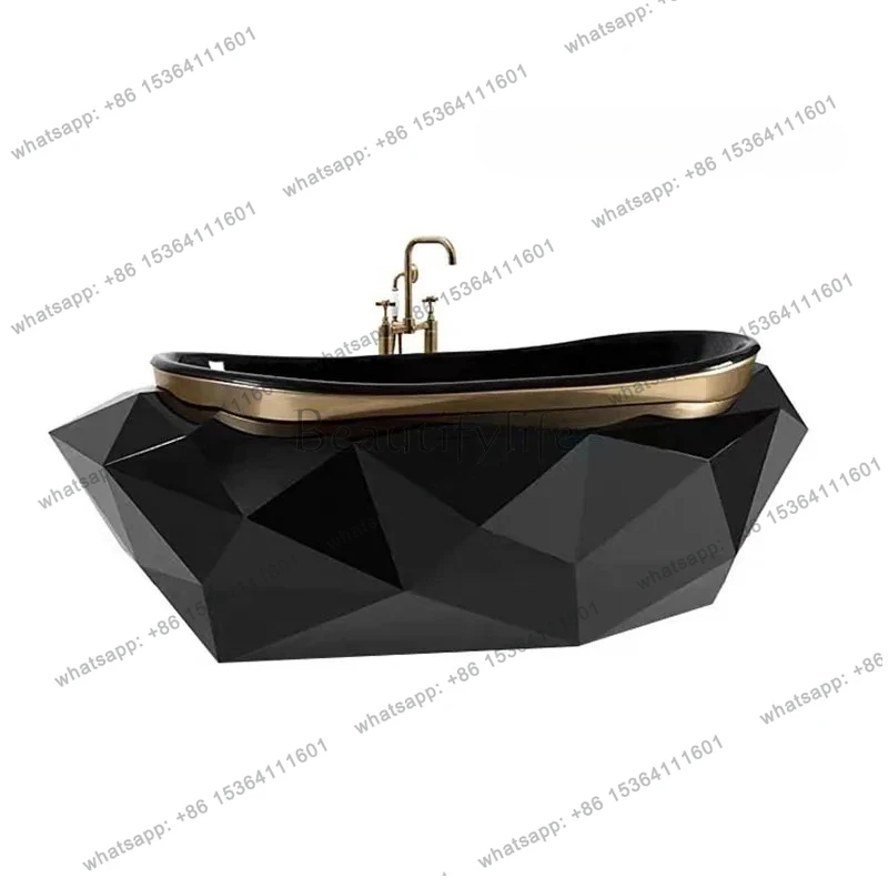 Italian light luxury rhombus bathtub villa large flat high-end home separate bathroom tank