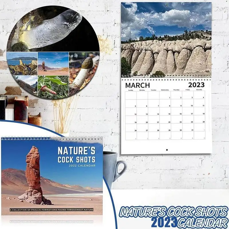 Imagem -03 - Original Natureza Dick Fotos Engraçado Natureza Paus Fotos Calendário de Parede Criativo Whiteelephant e Segredo Papai Noel Gag Presente 2023