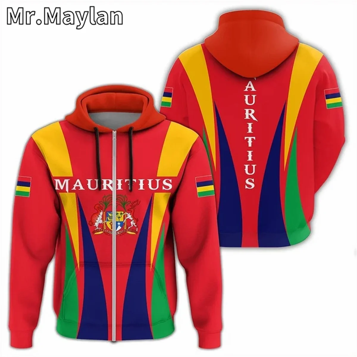 AFRICAN HOODIE Country MAURITIUS Flag 3D Printed Unisex Hoodies Men/Women Streetwear Zip Pullover Casual Jacket Tracksuits YH-33