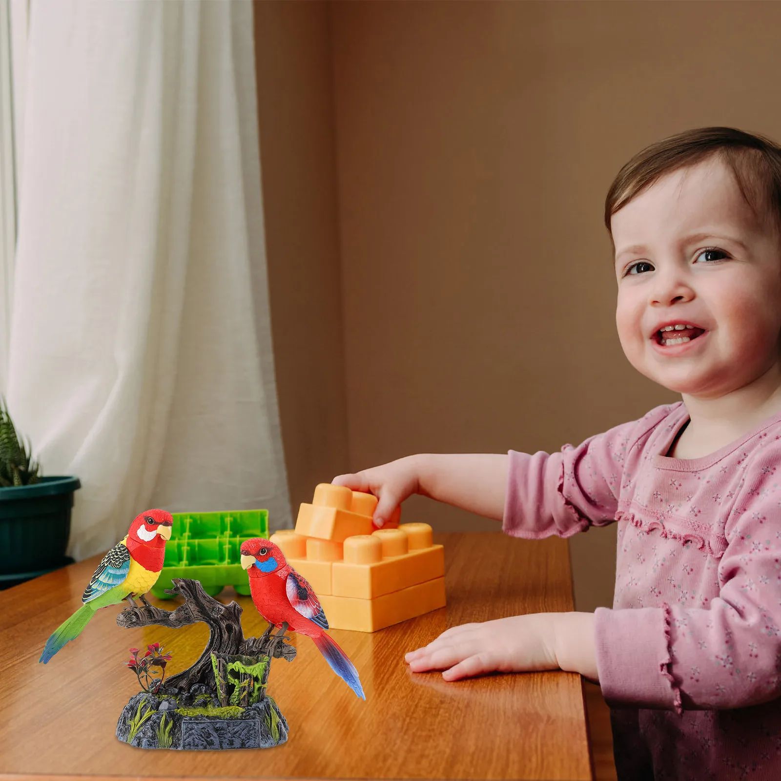 

1Set Recording Talking Parrot Kids Educational Electric Talking Bird Early Learning Parrot Desktop Decoration Recording Toy