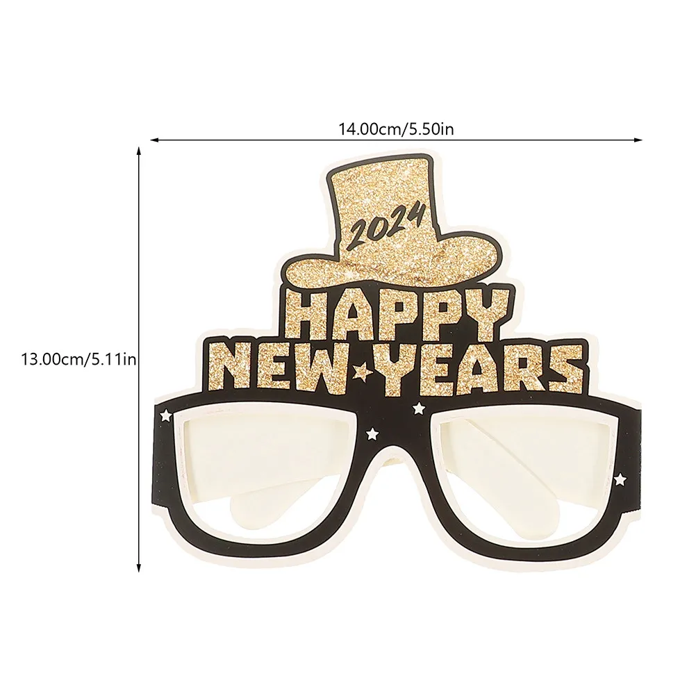 12Pcs Party Glasses Frame New Year Glasses 2024 Paper Eyeglasses Props for Home Gathering Festival Celebration Photo Shoot Fun