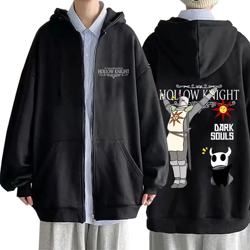 

Hot Sale Game Hollow Knight Print Zipper Hoodie Men Women Fashion Oversized Streetwear Unisex Vintage Casual Zip Up Jacket Coat