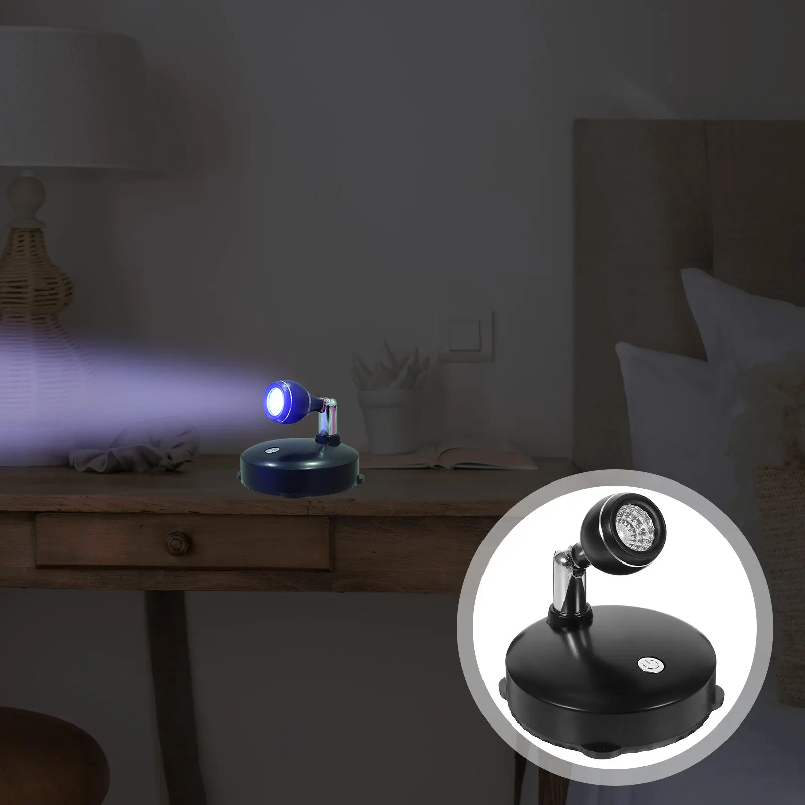 1Set Smart Remote Controlled USB Charging LED Projection Lamp Wireless Gallery Spotlight Bar Jewelry Store Display Cabinet