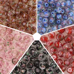 8/10/12mm Murano Lampwork Rondelle Glass Beads For Jewelry Making Faceted Crystal Round Flower Spacer Bead Diy Bracelets