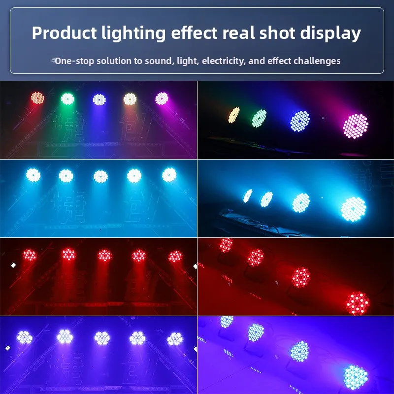 54x3W Full-Color PAR Light, RGB LED Stage Lamp for Wedding Banquet Performance Party