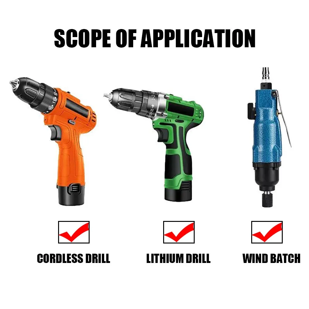 Oauee หัวเจาะอะแดปเตอร์เต้าเสียบแบบมีก้านหกเหลี่ยม1/4 "ถึง1/4" 3/8 "1/2" เครื่องมือไฟฟ้า