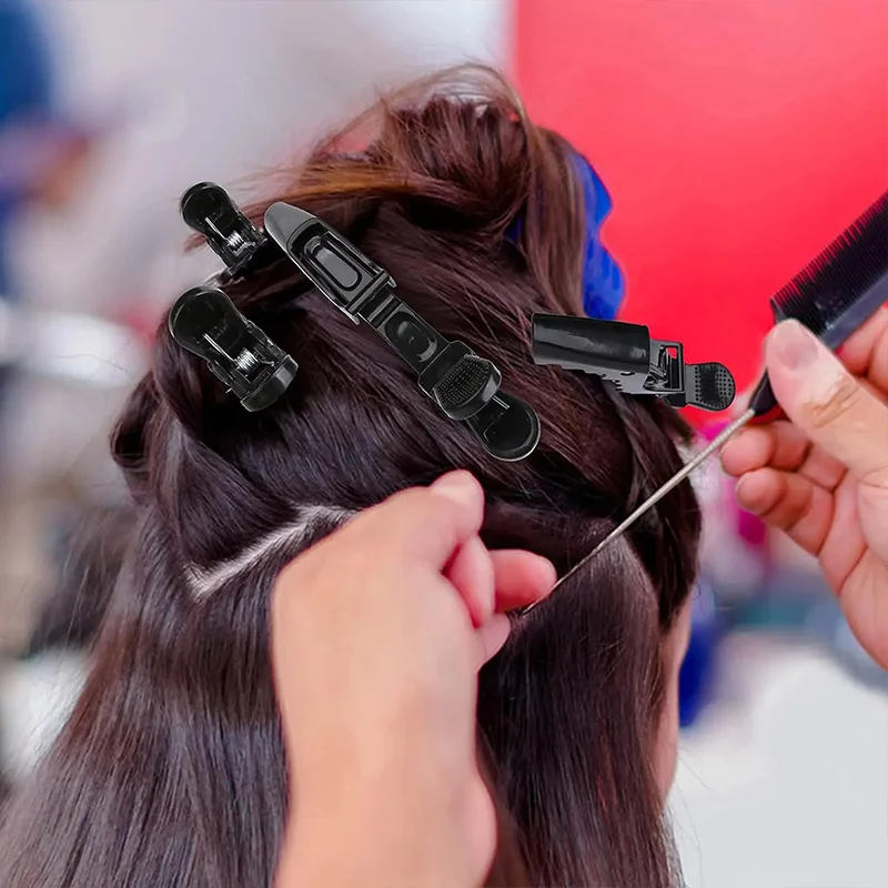 Pinzas para el pelo de cocodrilo para peluquería, pinzas de plástico para el pelo, 5 piezas, profesionales, para Estilismo de salón