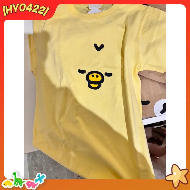 

Cartoon Kiiroitori Short Sleeve T Shirt Cute Yellow Duck Print Summer Casual Unisex Crew Neck Daily Top For Men Women Gifts