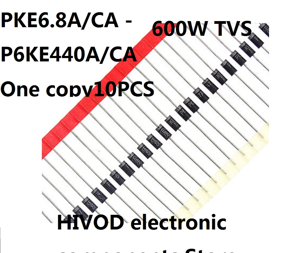 100PCS Unidirectional bidirectional TVS transient suppression diodeP6KE6.8A/CA P6KE7.5A/CA 8.2A/CA 9.1A/CA 10A/CA