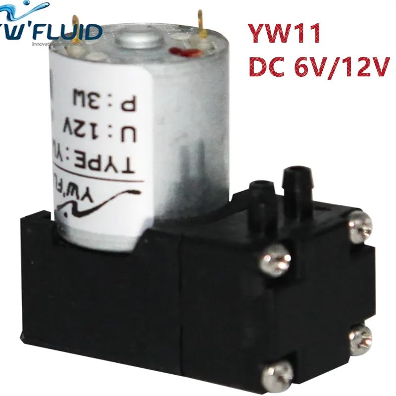 

200 шт./лот мини DC 6 В/12 В мотор мембранный насос вода масло жидкие чернила дискретизации газа вакуумный насос отрицательное давление всасывание YW11