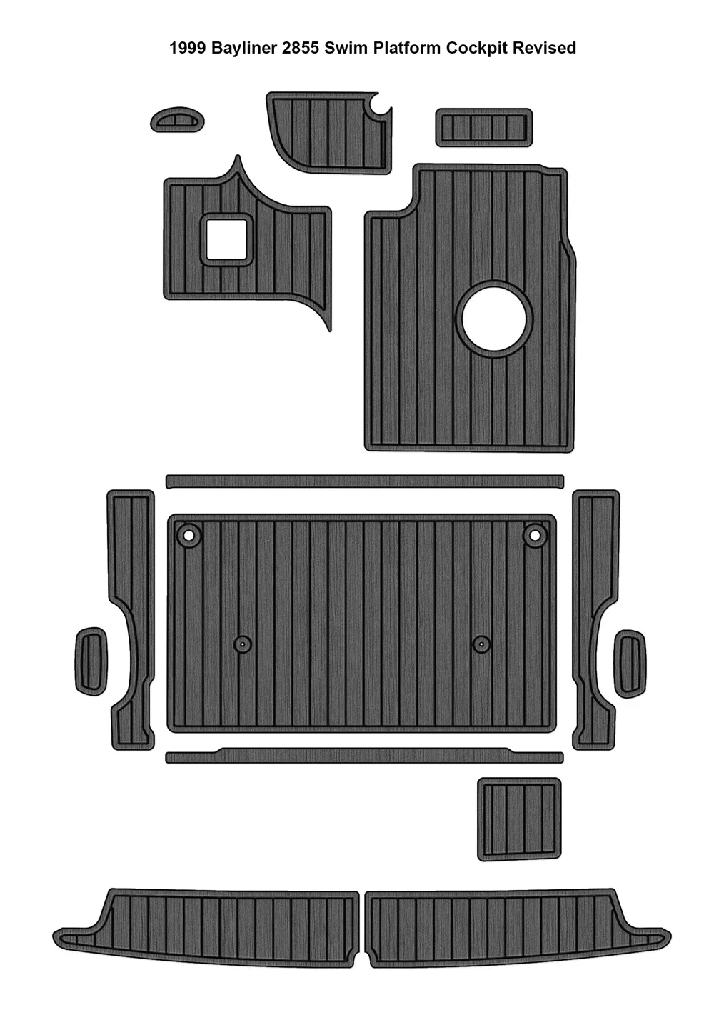 

Bayliner 2855 Платформа для плавания, кокпита, лодка из пенопласта EVA, настил из тикового дерева, напольный коврик SeaDek, стиль MarineMat, самоклеящийся LKSV5