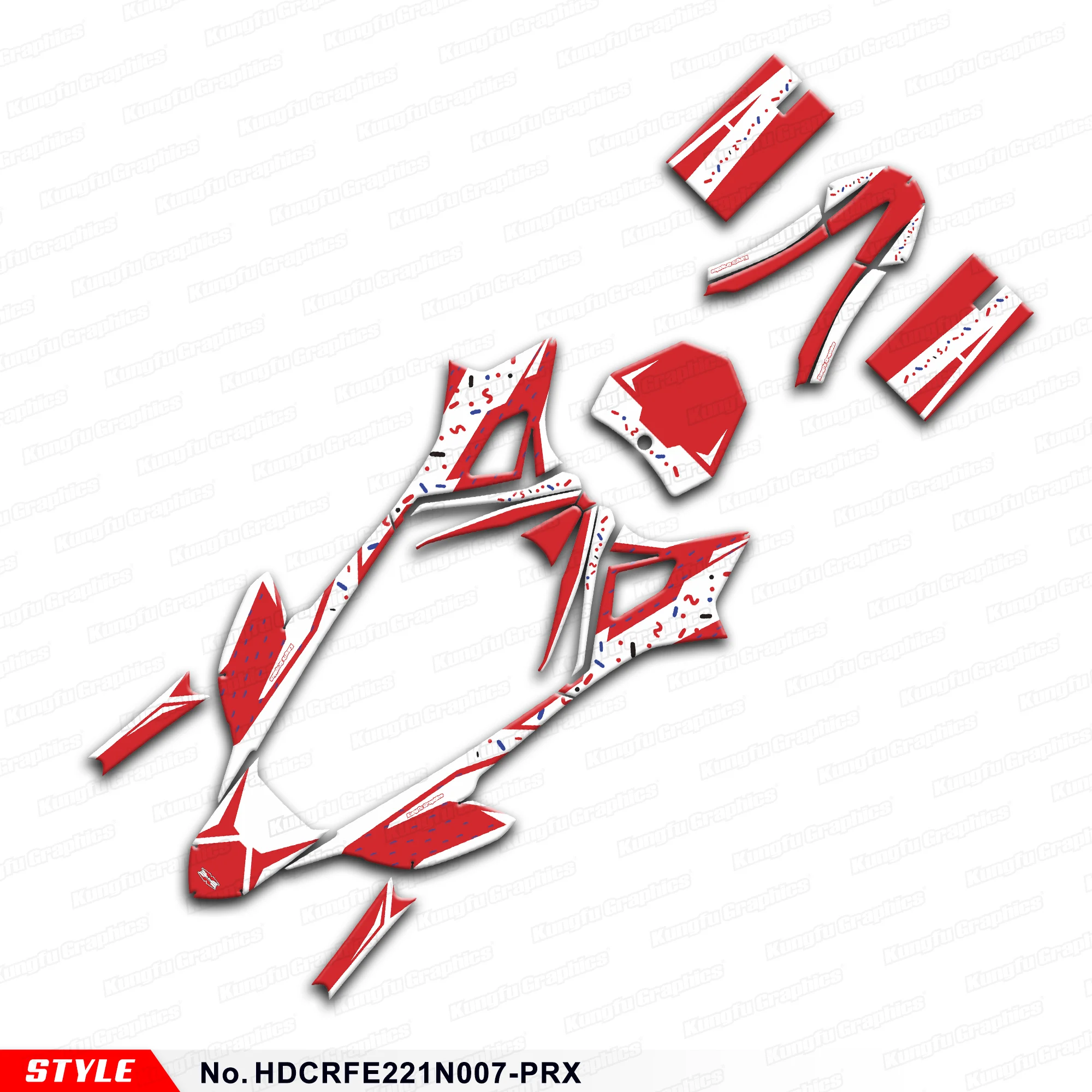

JY Racing Adhesive Sticker Vinyl Decal for Honda CRF-E2 / CRF E2 2021 2022 2023 2024 2025, Accessory, HDCRFE221N007-PRX