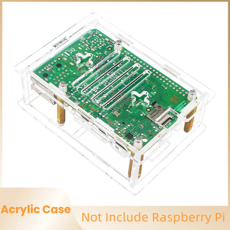 라즈베리 파이 5 아크릴 케이스, 투명 쉘 투명 박스 커버, 라즈베리 파이 5 용 냉각 선풍기 옵션