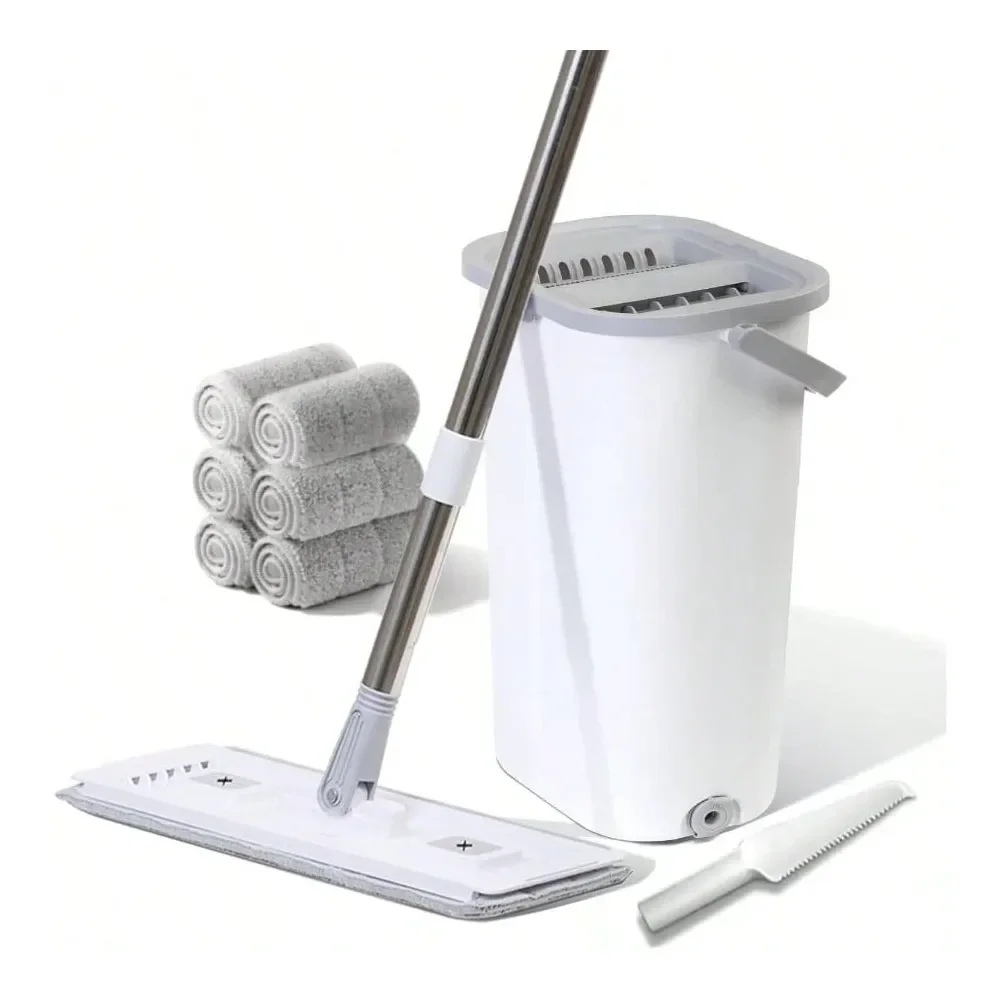 

Floor Mop Kit Long Handle Scrubber With Wringer Bucket Washable Microfiber Kitchen Bathroom Hardwood Womenu2019s All Purpose Cl